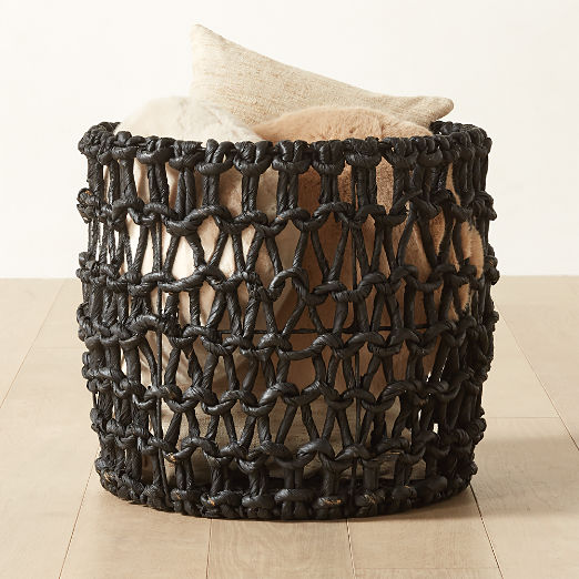 Kalum Woven Black Storage Basket Large