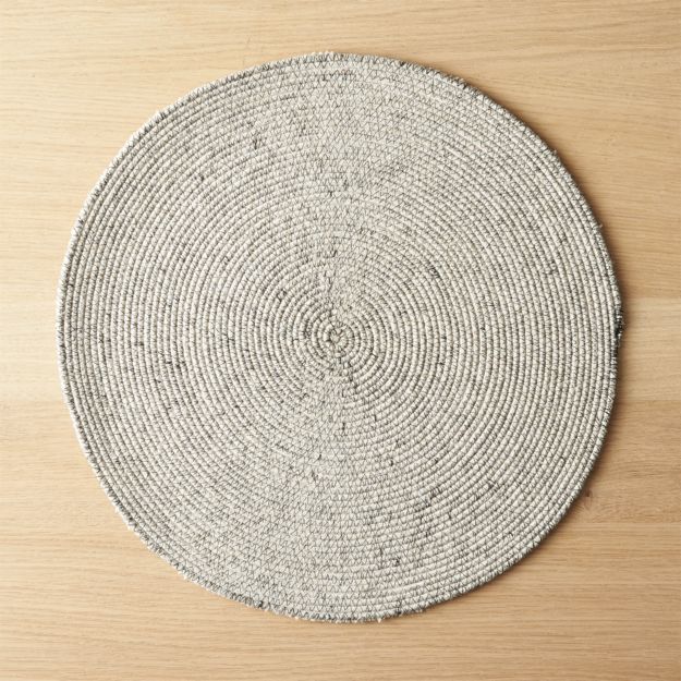 Round Woven Black Placemat CB2