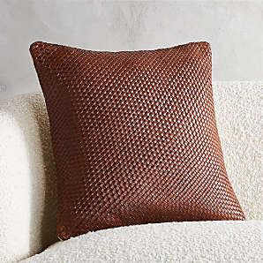 red leather throw pillows