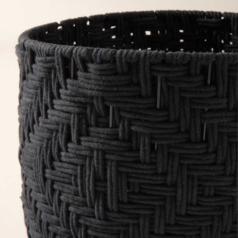 Rowen Handwoven Round Black Cotton Storage Basket Large - image 4 of 5