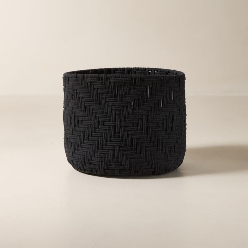 Rowen Handwoven Round Black Cotton Storage Basket Large - image 0 of 5