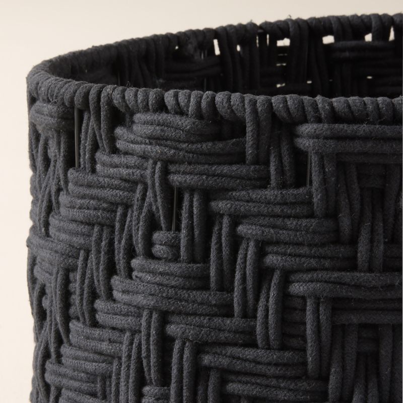 Rowen Handwoven Round Black Cotton Storage Basket Medium - image 3 of 4