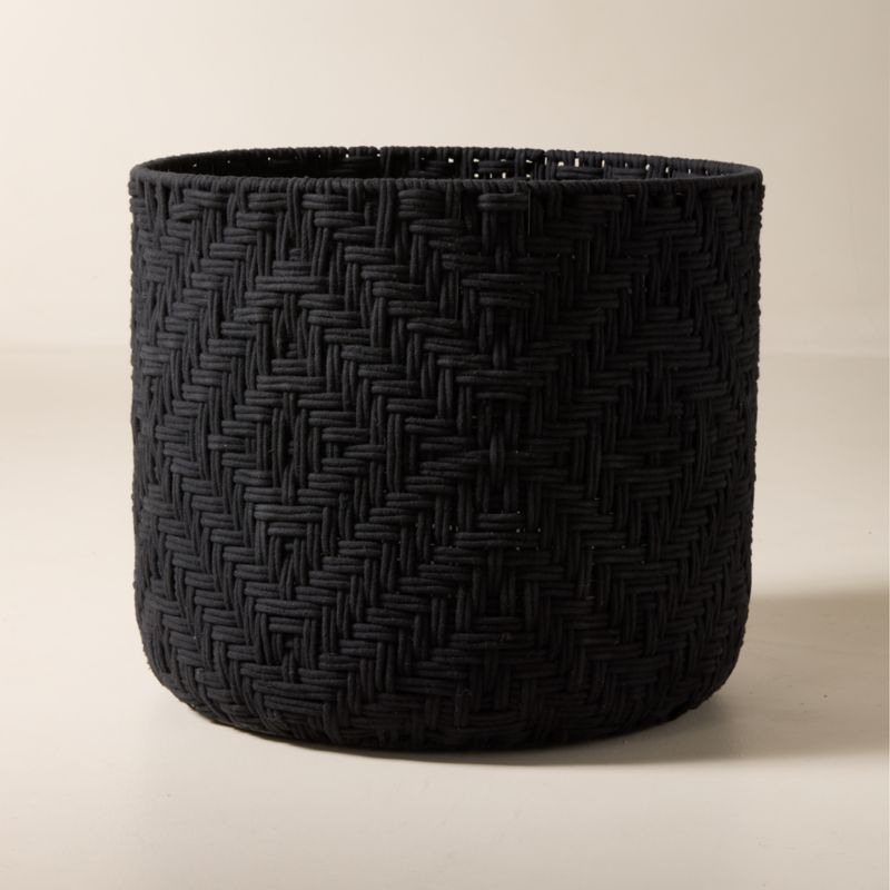 Rowen Handwoven Round Black Cotton Storage Basket XL - image 0 of 4