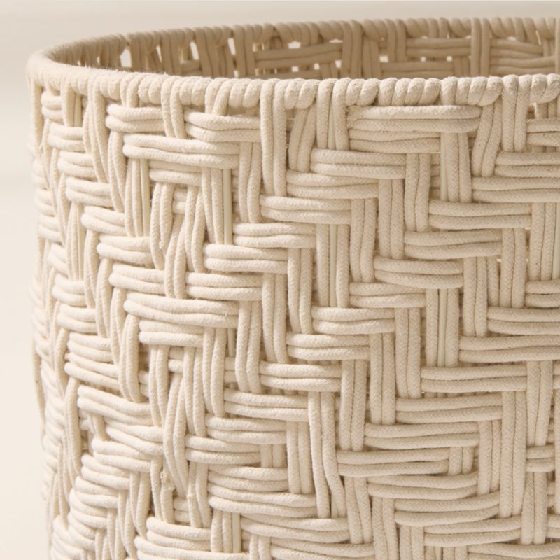 Rowen Handwoven Round White Cotton Storage Basket Large - image 3 of 4