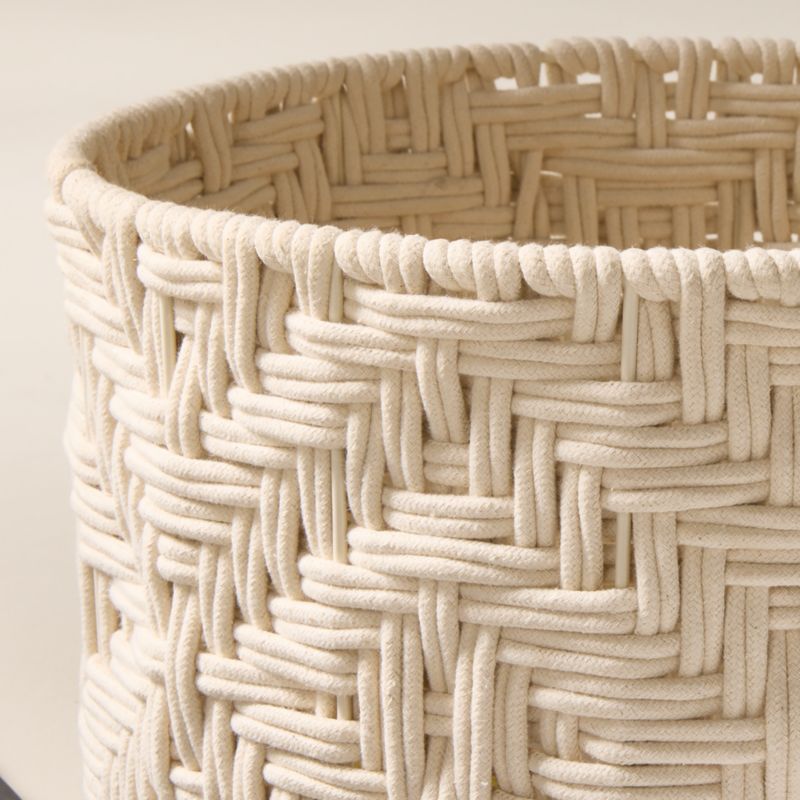 Rowen Handwoven Round White Cotton Storage Basket Medium - image 3 of 4