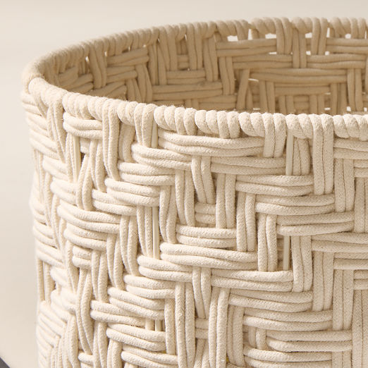 Rowen Handwoven White Cotton Storage Baskets