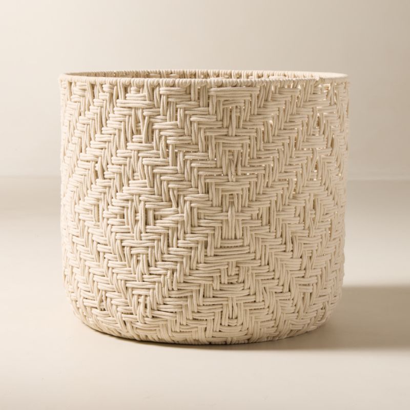 Rowen Handwoven Round White Cotton Storage Basket XL - image 0 of 4