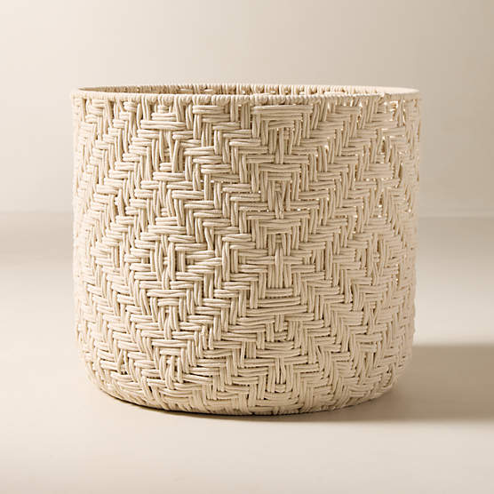 Rowen Handwoven Round White Cotton Storage Basket XL