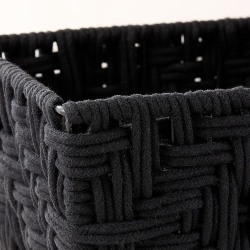 Rowen Handwoven Rectangle Black Cotton Storage Basket Small - image 3 of 4