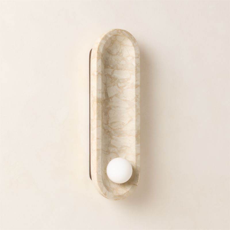 Roxane Golden Oman Marble Wall Sconce by goop - image 4 of 7