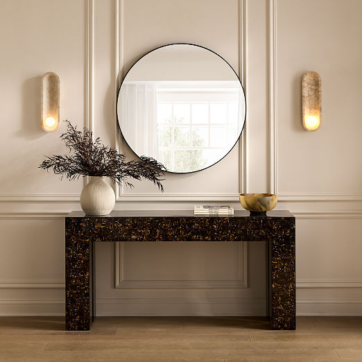 Scatola 60" Brown Tiled Resin Console Table