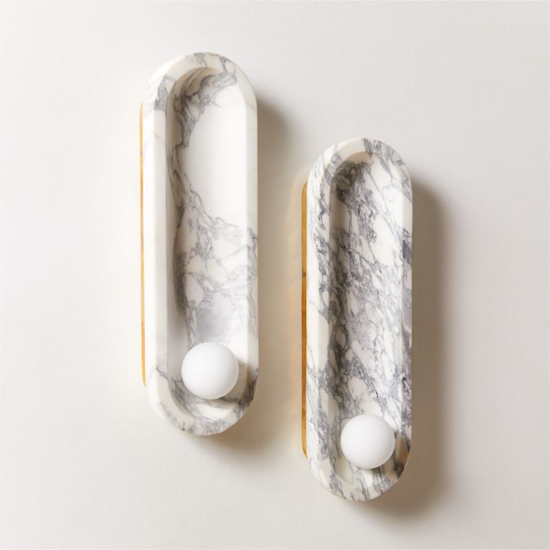 Roxane White Marble Wall Sconce by goop - image 6 of 13