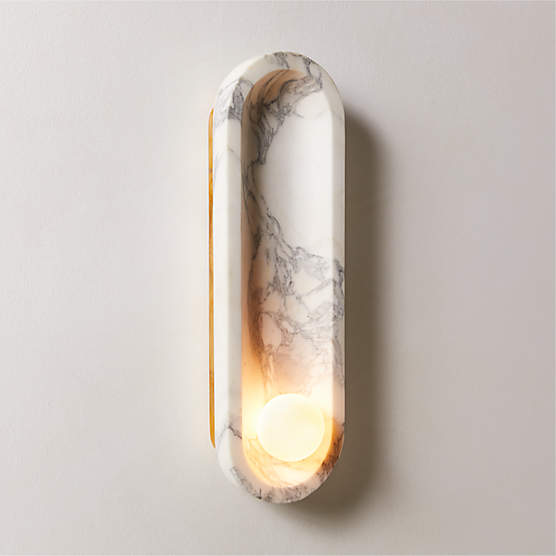 Roxane White Marble Wall Sconce Set of 2 by goop