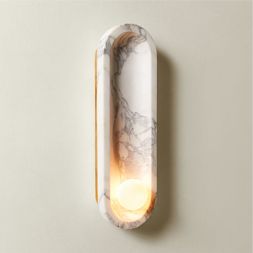 Roxane White Marble Wall Sconce Set of 2 by goop