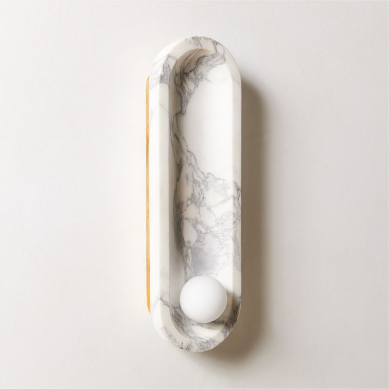 Roxane White Marble Wall Sconce by goop - image 2 of 13