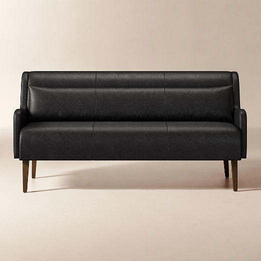Roycroft 70" Leather Dining Bench Bello Black