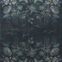 Roza Hand-Knotted Navy Blue Floral New Zealand Wool Rug Swatch 12"x12"