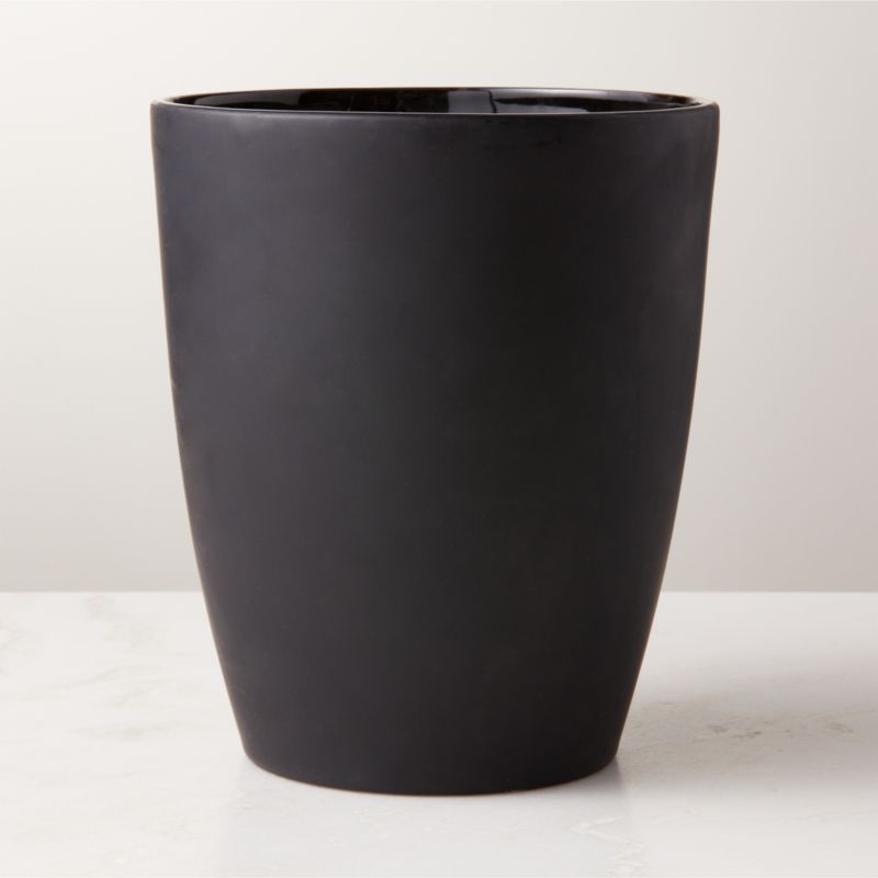 Rubber-Coated Black Wastebasket - image 0 of 3