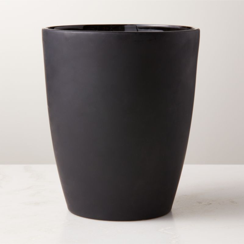View Rubber-Coated Black Wastebasket details