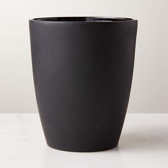 Rubber-Coated Black Wastebasket