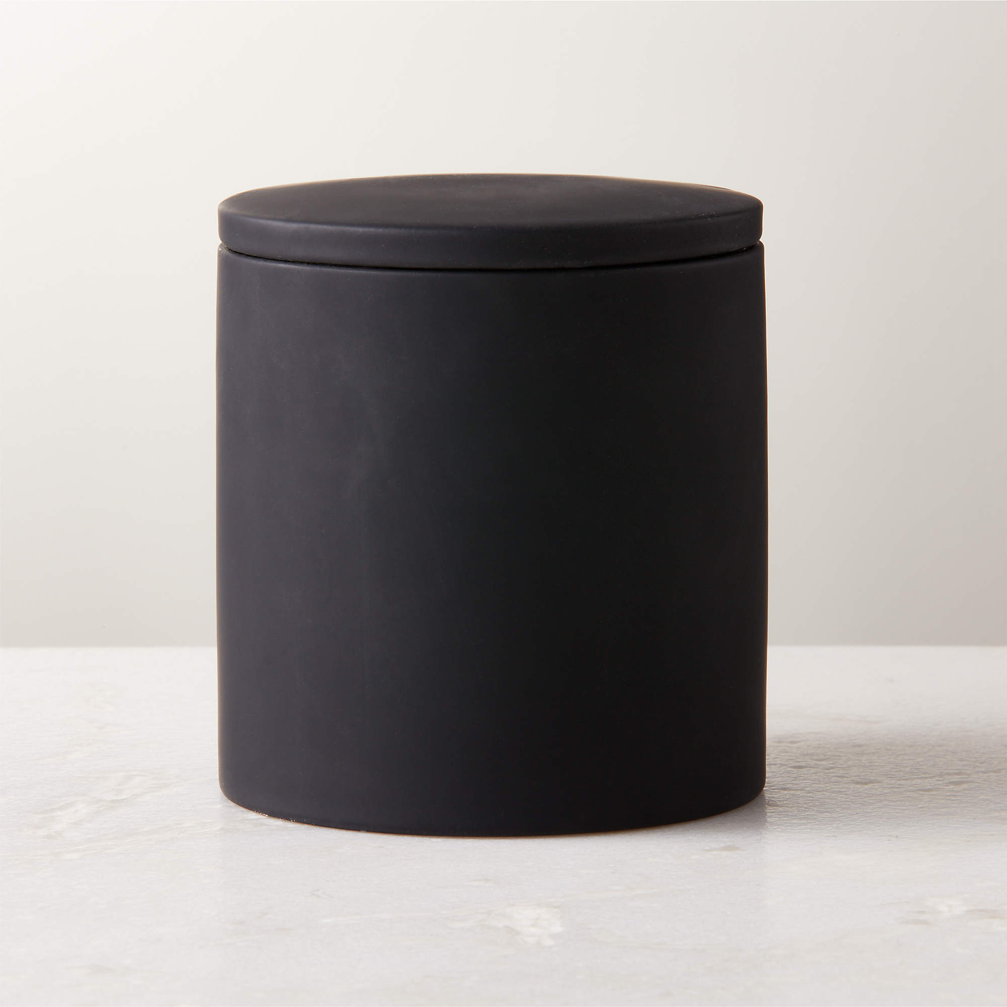 Rubber Coated Modern Black Canister Reviews CB2 Canada   Rubber Coated Black Canister 