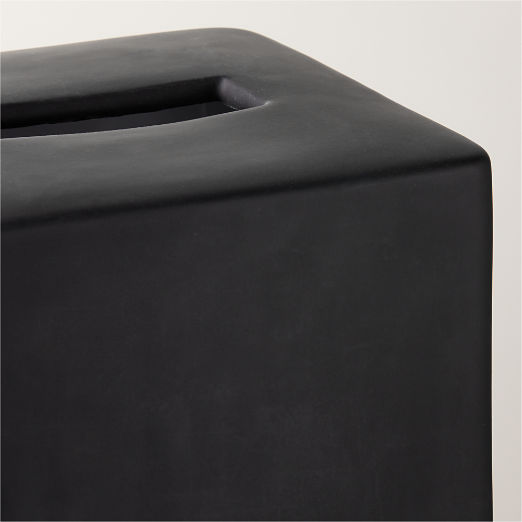 Rubber-Coated Black Tissue Box Cover