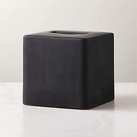 Long Style Matt Black Tissue Box Cover - Hotel Complimentary Products