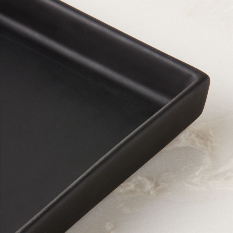 Rubber Coated Black Modern Vanity Tray + Reviews, CB2