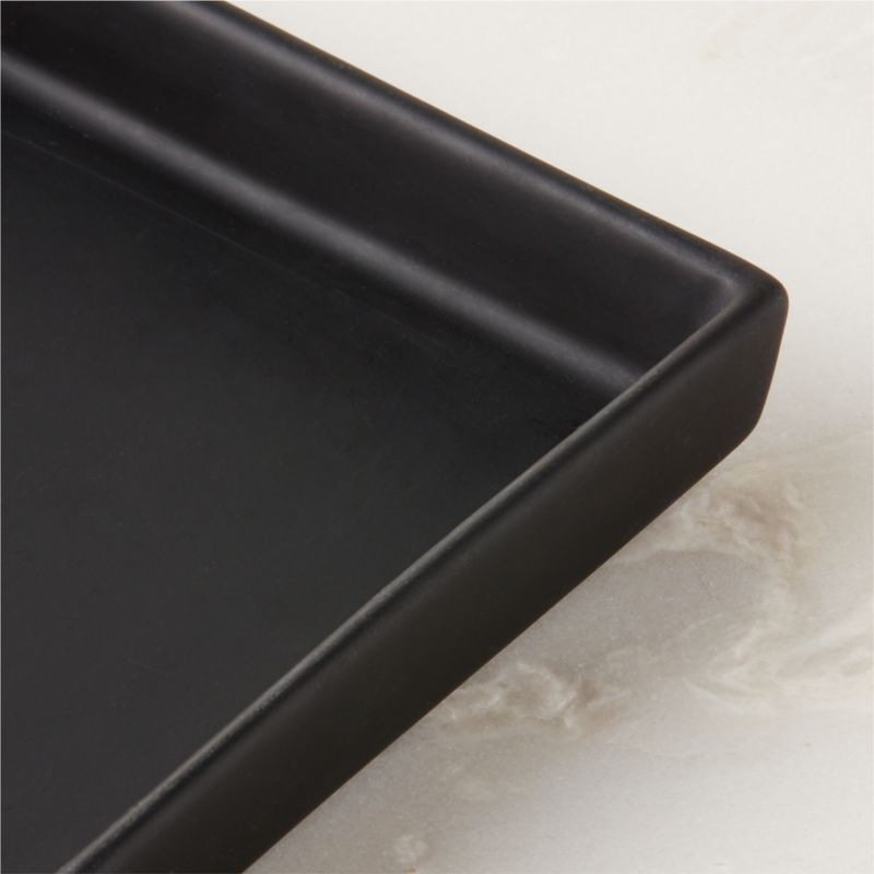 Rubber Coated Black Modern Vanity Tray + Reviews