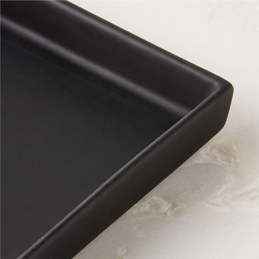 Rubber Coated Black Vanity Tray