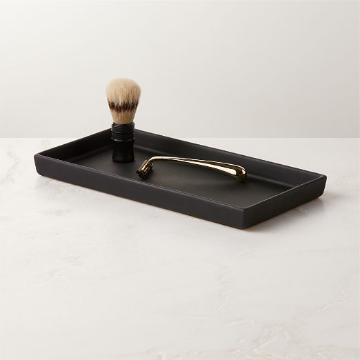 Rubber Coated Black Vanity Tray