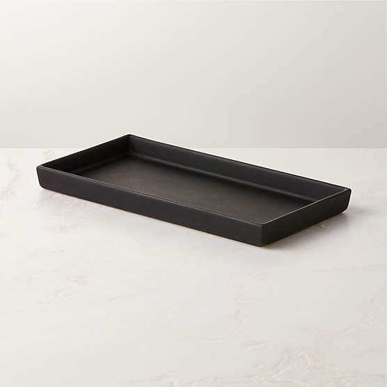 Rubber Coated Black Vanity Tray