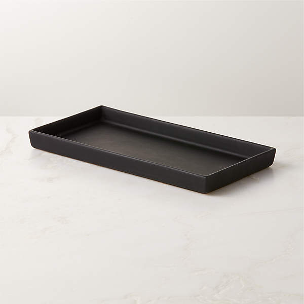 Rubber Coated Black Modern Vanity Tray + Reviews