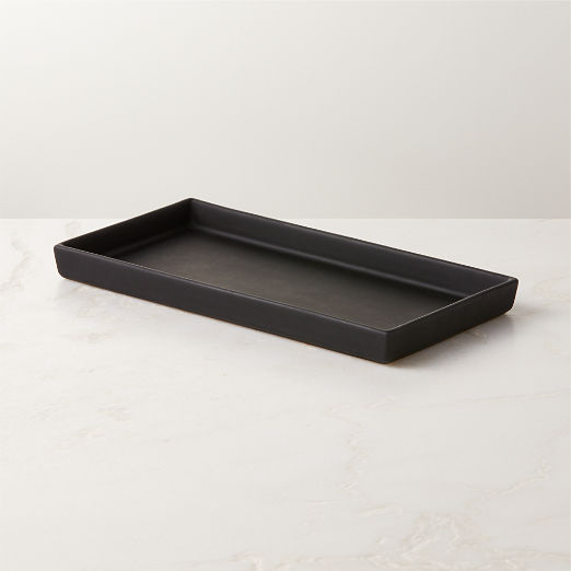 Rubber Coated Black Vanity Tray