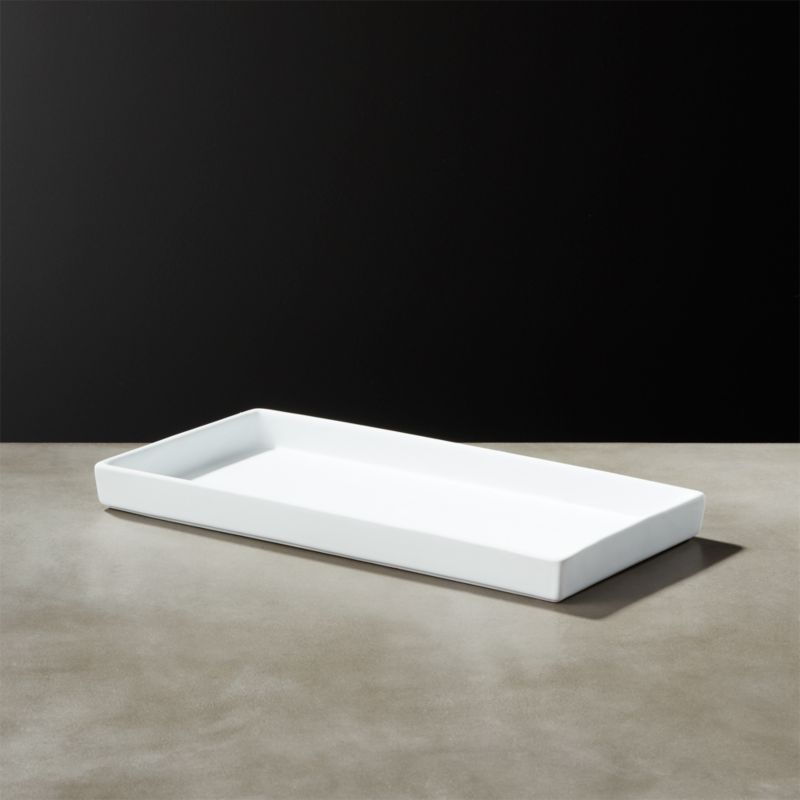 white lacquer vanity tray