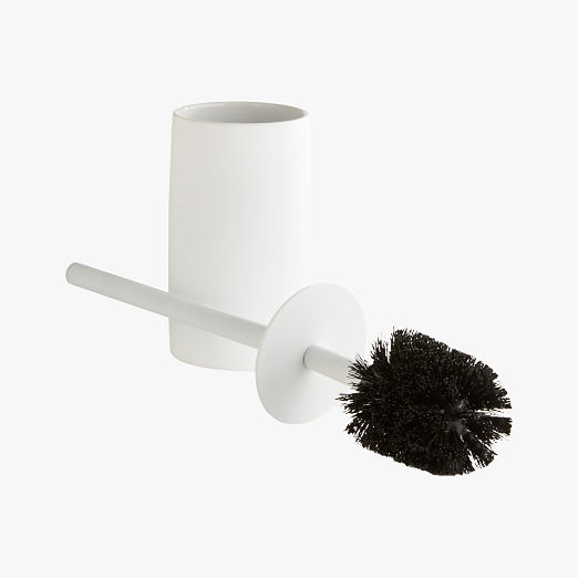Rubber-Coated White Toilet Brush