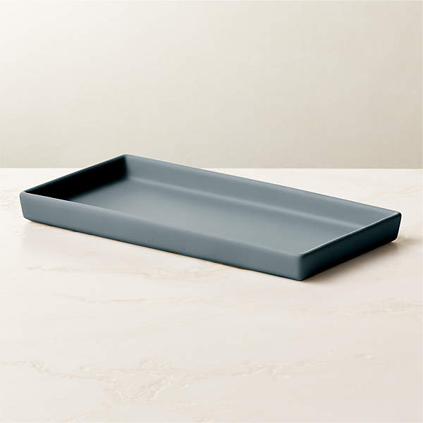 Rubber-Coated Blue Vanity Tray + Reviews