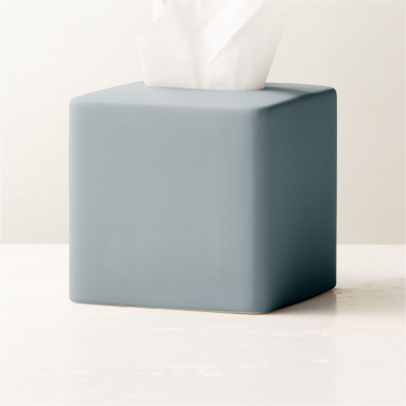 Rubber-Coated Blue Tissue Box Cover - image 2 of 8