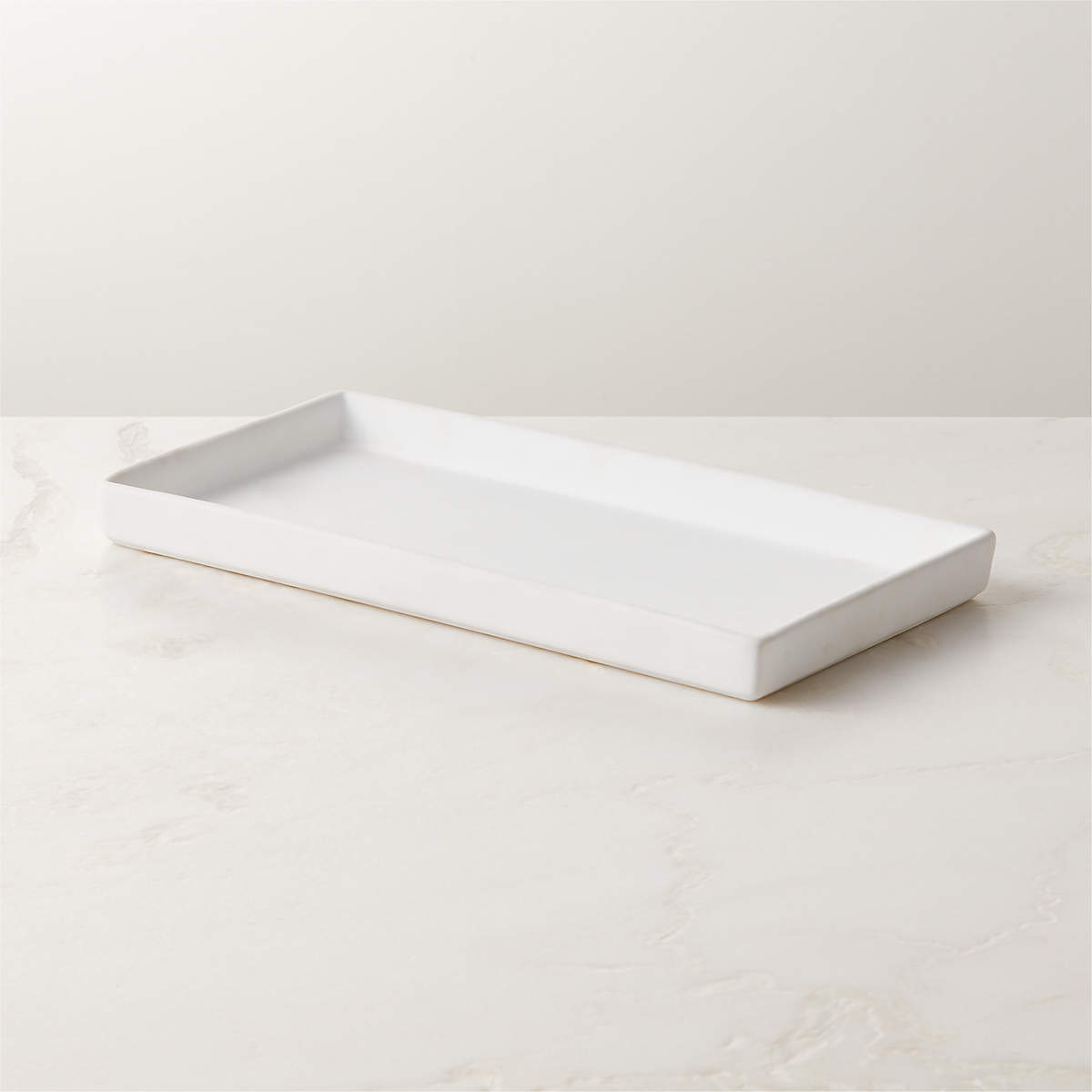 White Rubber Coated Modern Vanity Tray + Reviews CB2 Canada