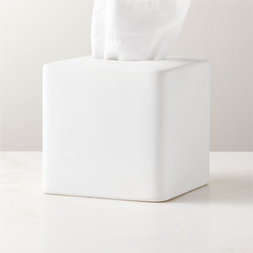 Rubber-Coated White Tissue Box Cover