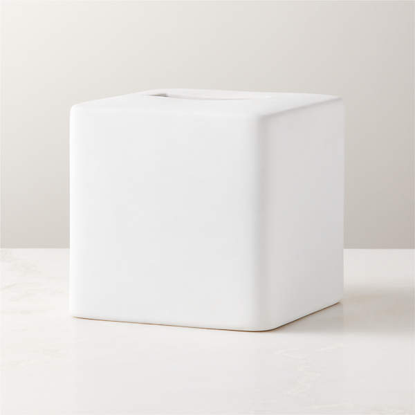Rubber-Coated White Tissue Box Cover + Reviews | CB2 Canada