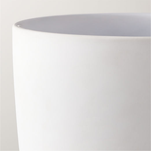 Rubber-Coated White Wastebasket