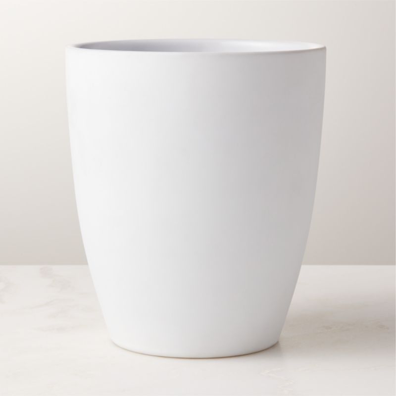 View Rubber-Coated White Wastebasket details