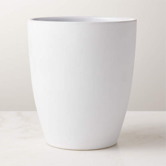 Rubber-Coated White Wastebasket