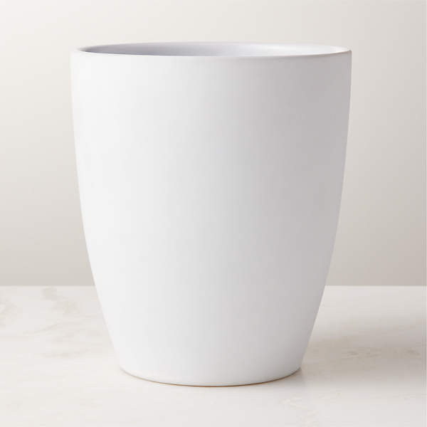 Rubber-Coated White Wastebasket + Reviews | CB2