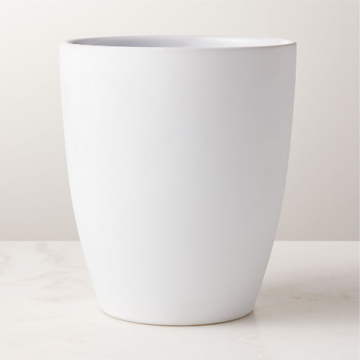 Rubber-Coated White Wastebasket