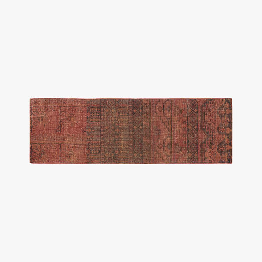 Rubie Hand-Knotted Red Cotton/Wool Runner Rug 2.5'x8'