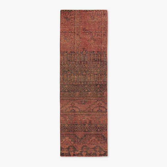 Rubie Hand-Knotted Red Cotton/Wool Runner Rug 2.5'x8'