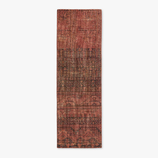 Rubie Hand-Knotted Red Cotton/Wool Runner Rug 2.5'x8'