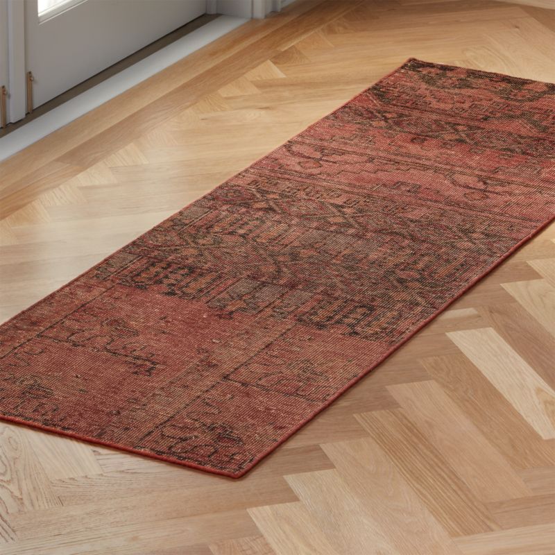 Rubie Hand-Knotted Red Cotton/Wool Runner Rug 2.5'x8' - image 1 of 3